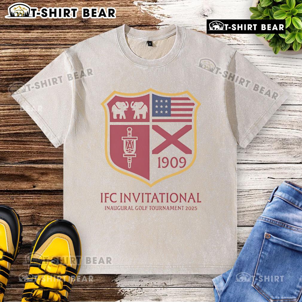 Top IFC Invitational Inaugural Golf Tournament 2025 washed t-shirt featuring event logo and stylish design.