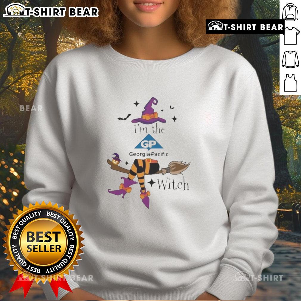 Alt Text: Cozy 'Top Im The Georgia Witch' Halloween sweatshirt featuring a spooky design, perfect for festive fall celebrations.