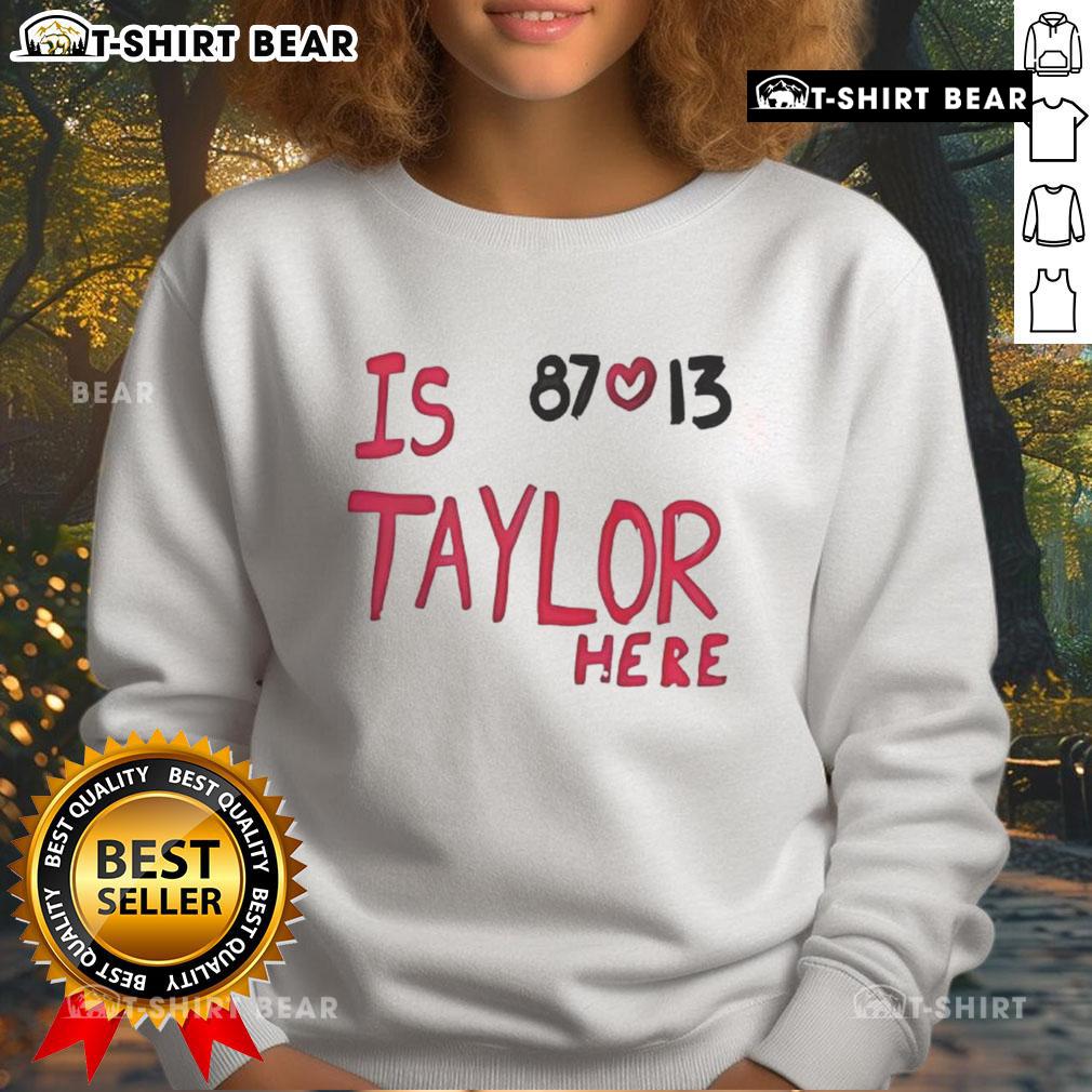 Taylor Swift and Travis Kelce Chiefs 87 love 13 sweatshirt, showcasing a stylish design for fans of the couple and football.
