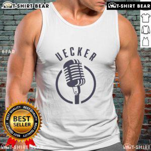 Alt Text: Bob Uecker Milwaukee Brewers tank top featuring a vintage microphone design, perfect for baseball fans and collectors.