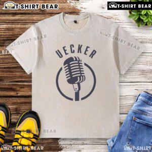 Bob Uecker Milwaukee Brewers washed t-shirt featuring a vintage microphone design, perfect for fans.
