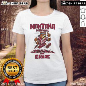Montana Grizzlies mascot on a women's tee, showcasing school spirit and team pride in a stylish design.