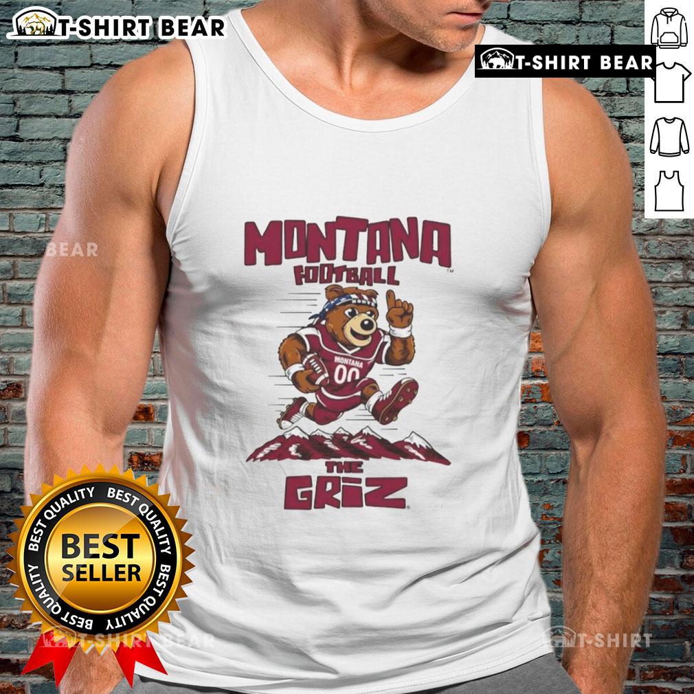 Top Montana Football The Griz mascot tank top featuring a vibrant design perfect for fans and game day attire.