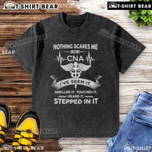 Alt Text: Top Nothing Scares Me I Am A CNA T-Shirt showcasing humor and resilience in healthcare, perfect for certified nursing assistants.