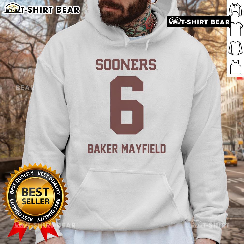 Top Oklahoma Sooners Football Baker Mayfield Hoodie in red, showcasing team pride and style for fans.
