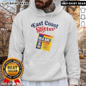 Cozy hoodie featuring 'Top Old Bay East Coast Glitter Seasoning for Seafood' design, perfect for seafood lovers.
