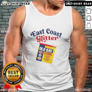 Top Old Bay East Coast Glitter Seasoning for Seafood tank top featuring vibrant seafood designs and colorful accents.