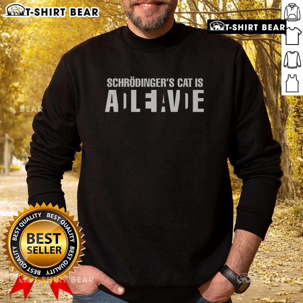 Top Schrdinger's Cat ADLEIAVDE Science Sweatshirt featuring a playful cat design, perfect for science enthusiasts.
