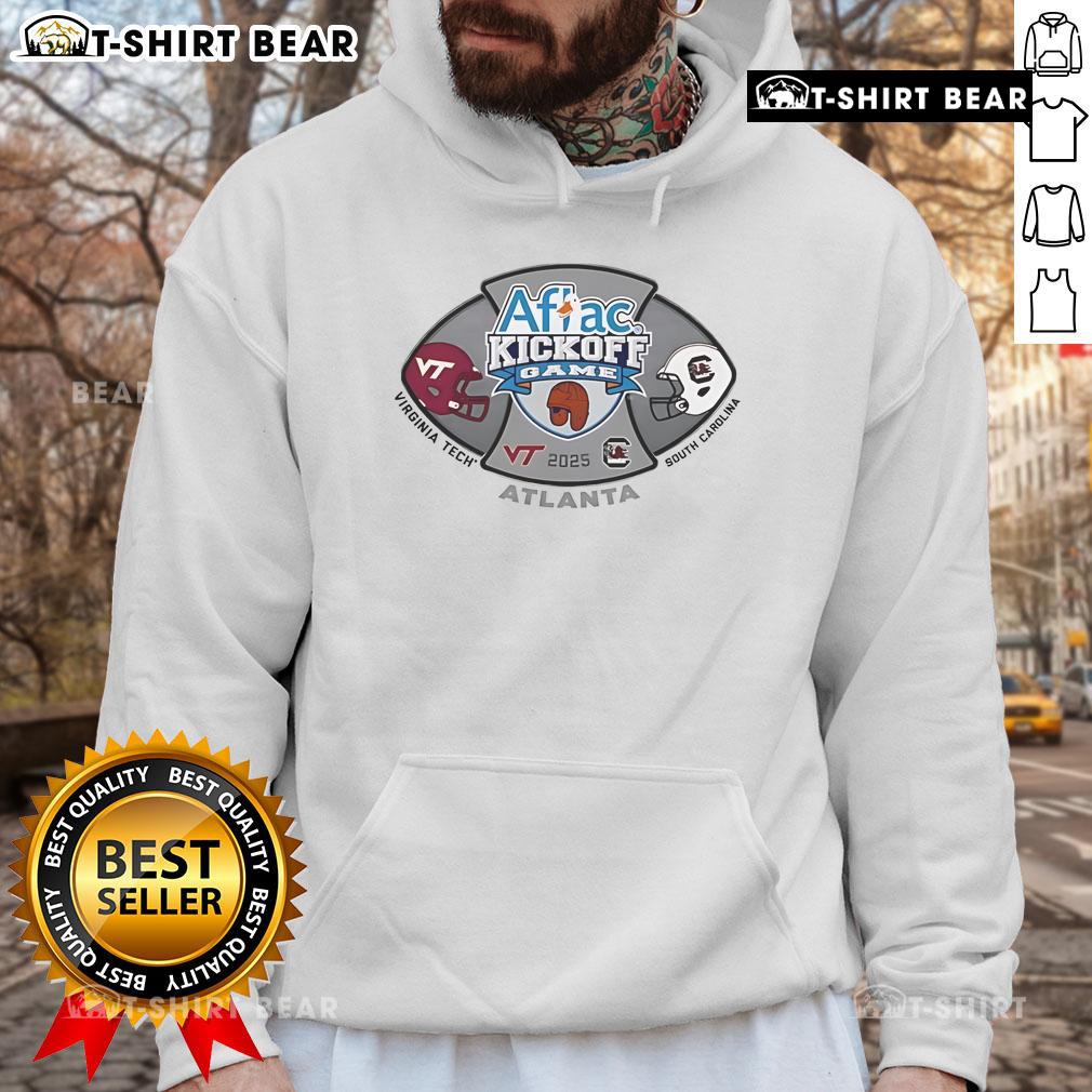 2025 Aflac Kickoff Game hoodie featuring South Carolina Gamecocks vs Virginia Tech Hokies design, perfect for fans.