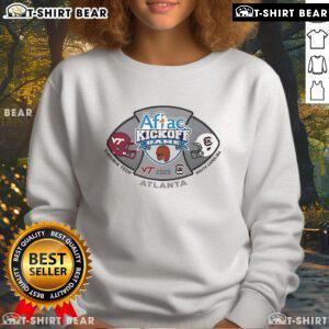 2025 Aflac Kickoff Game sweatshirt featuring South Carolina Gamecocks vs Virginia Tech Hokies design.