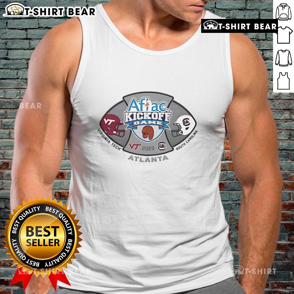 2025 Aflac Kickoff Game tank top featuring South Carolina Gamecocks vs Virginia Tech Hokies design.