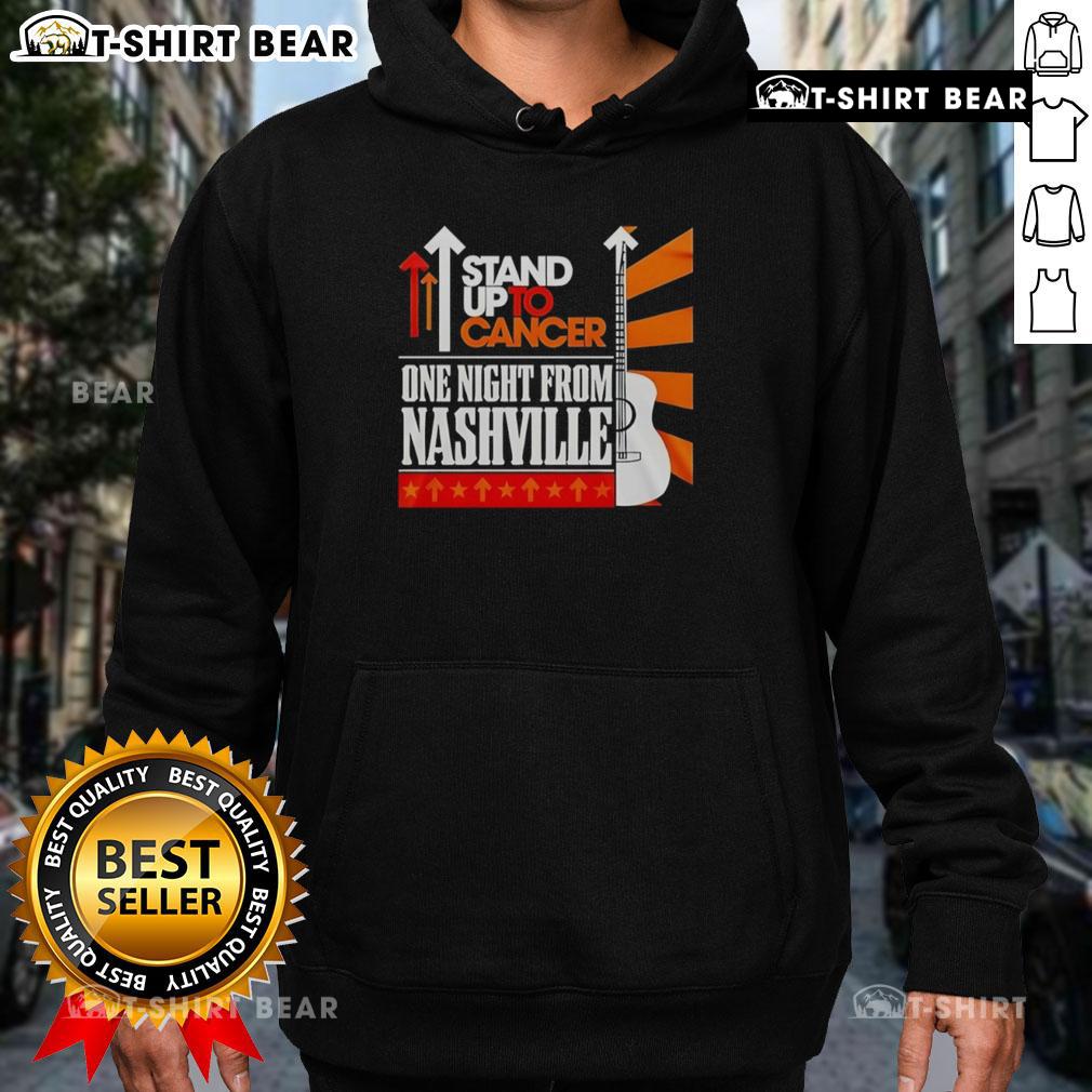 Stylish Stand Up To Cancer hoodie from the Nashville event, featuring bold graphics and a cozy design for supporters.