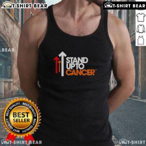 Top Stand Up To Cancer tank top featuring a bold graphic design promoting cancer awareness and support.