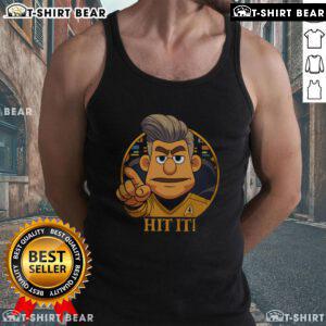 Captain Hit It from Star Trek cartoon wearing a sci-fi parody tank top, perfect for fans of humor and space adventures.