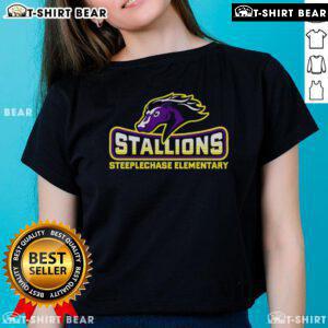 Top Steeplechase Elementary Stallions small ladies tee featuring vibrant colors and school logo for spirited young fans.