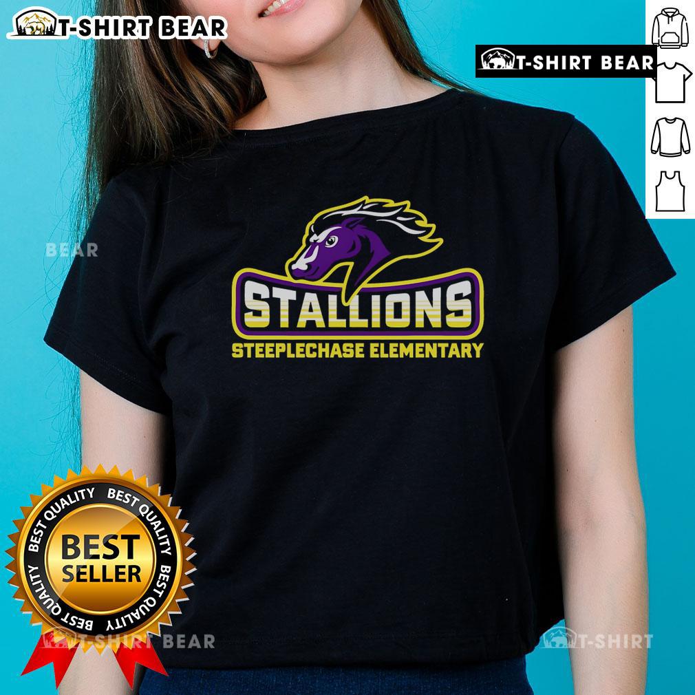 Top Steeplechase Elementary Stallions small ladies tee featuring vibrant colors and school logo for spirited young fans.