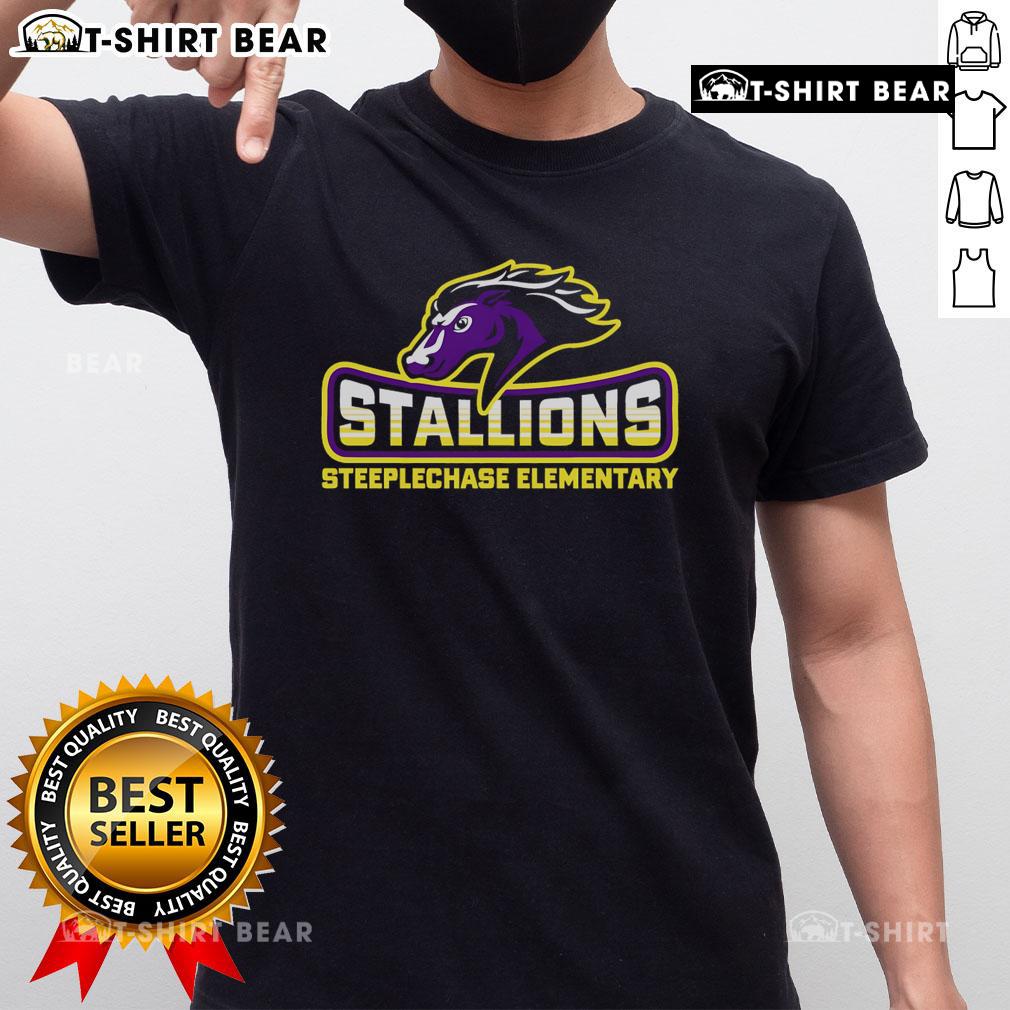 Top Steeplechase Elementary Stallions Small T-Shirt featuring vibrant school colors and mascot design for young fans.
