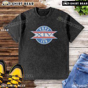 Top Super Bowl Pope XIV logo washed t-shirt featuring a vintage design for football fans and collectors.