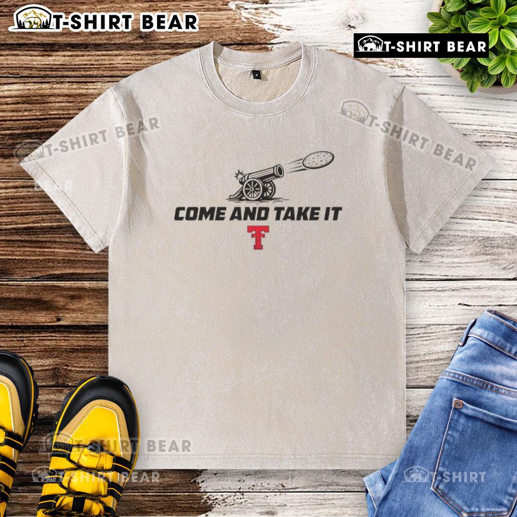 Top Texas Tech Red Raiders football 'Come and Take It' tortilla washed t-shirt showcasing team spirit and style.