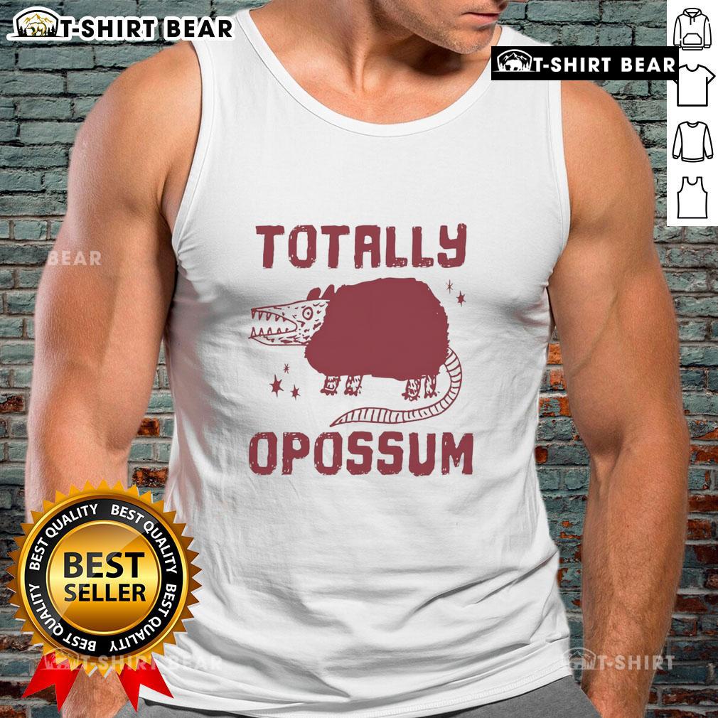 Playful opossum graphic on a stylish tank top, perfect for casual wear and animal lovers - Top Totally Opossum Tank Top.