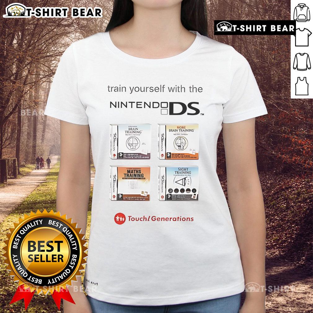 Alt Text: Top Train Yourself With The Nintendo DS Ladies Tee featuring a stylish design for gaming enthusiasts.