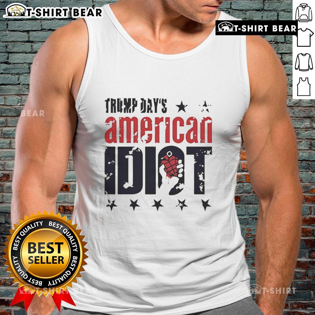 Top Trump Days American Idiot tank top featuring bold graphic design, perfect for casual wear and expressing your style.
