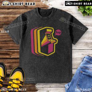 Top Vintage Arcade Stripes Washed T-Shirt in soft cotton with retro design, perfect for casual wear and vintage style lovers.
