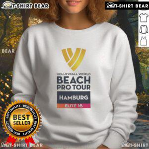 Top Volleyball World Beach Pro Tour Hamburg Elite 16 sweatshirt showcasing vibrant design and premium quality fabric.