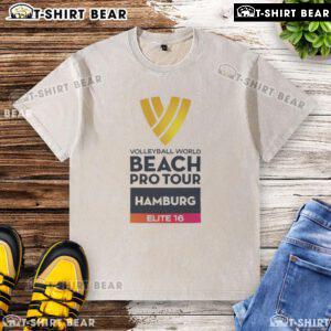 Top Volleyball World Beach Pro Tour Hamburg Elite 16 washed t-shirt featuring vibrant graphics and comfortable fit.