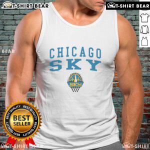 Stylish Chicago Sky girls logo tank top featuring vibrant team colors, perfect for WNBA fans and casual wear enthusiasts.