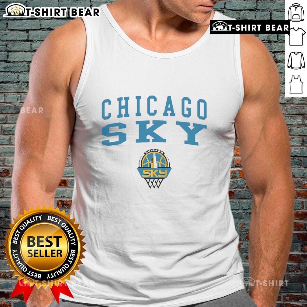 Stylish Chicago Sky girls logo tank top featuring vibrant team colors, perfect for WNBA fans and casual wear enthusiasts.