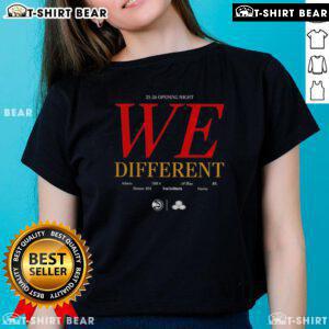 Awesome Atlanta Hawks 25-26 Opening Night We Different Ladies Tee featuring bold design and vibrant team colors.