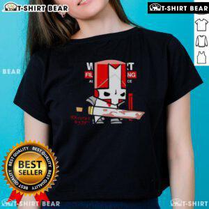 Alt Text: Awesome Castle Crashers Red Knight sketch on a revived ladies tee, featuring vibrant artwork and gaming style.