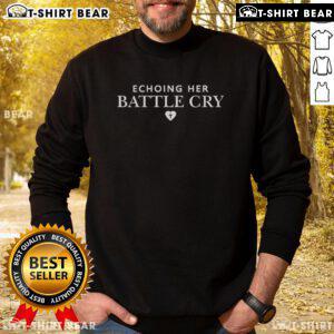 Awesome Echoing Her Battle Cry sweatshirt featuring Erika Kirk in vibrant design, perfect for fans and fashion lovers.