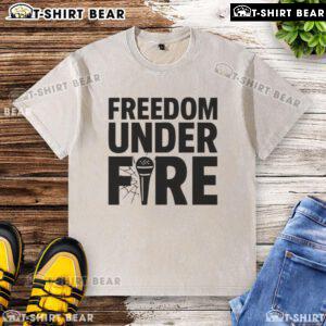 Awesome Freedom Under Fire Charlie Kirk washed t-shirt featuring bold graphics and a comfortable fit for casual wear.