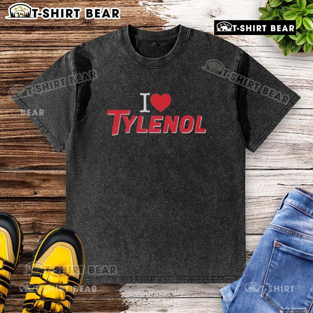 Alt Text: Awesome I Love Tylenol Neurodiversity washed t-shirt, featuring vibrant colors and a unique design celebrating inclusivity.