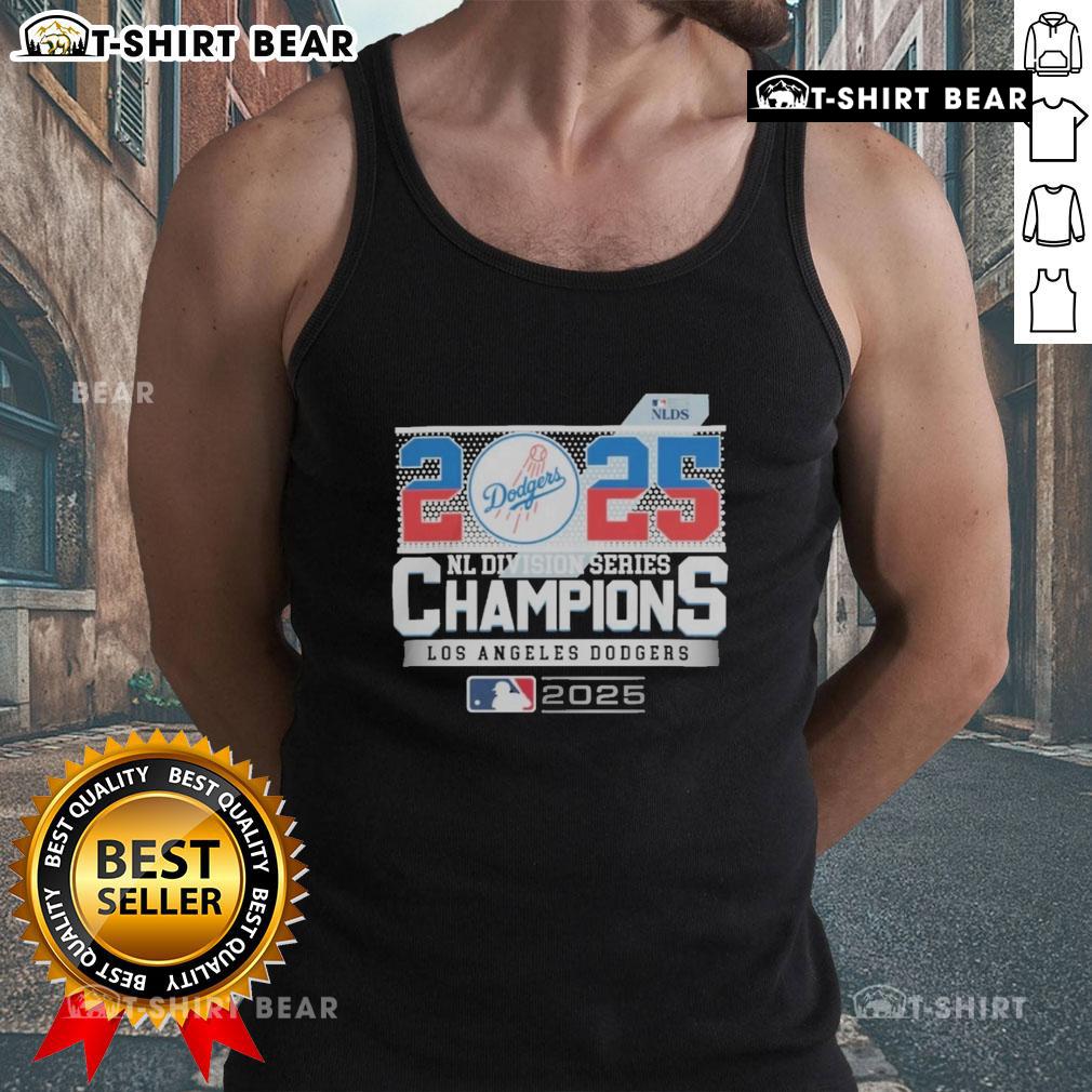 Alt Text: Awesome Los Angeles Dodgers 2025 NL Division Series Champions tank top showcasing bold team logo and vibrant design.