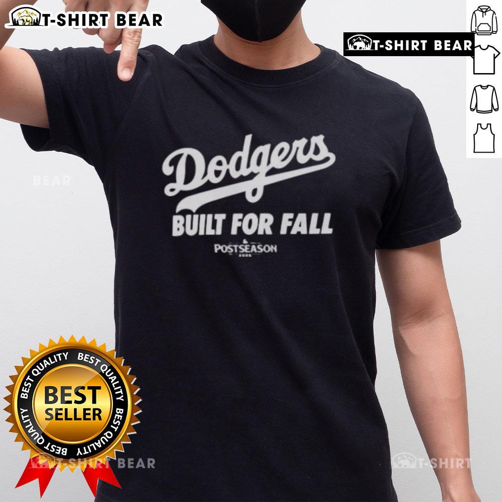 Awesome MLB Los Angeles Dodgers 2025 Built For Fall T-Shirt featuring team logo and stylish autumn design.