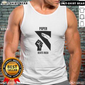 Awesome Paper Beats Rock Tank Top featuring a fun graphic design, perfect for casual wear and showcasing your quirky style.