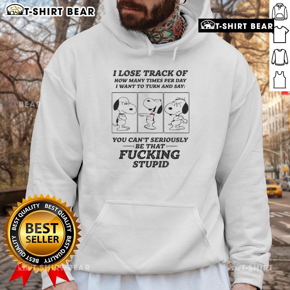 Awesome Snoopy hoodie featuring the quote about losing track of daily thoughts, perfect for casual wear.