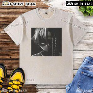 Alt Text: Awesome Zenitsu X Von Big Face washed t-shirt featuring vibrant graphic design, perfect for anime fans and casual wear.