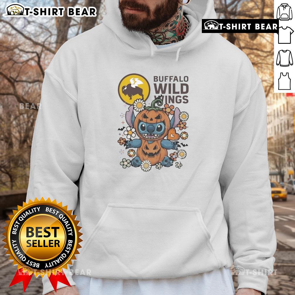 Adorable Cute Buffalo Wild Wings stitch pumpkin costume Halloween hoodie for festive fall celebrations.