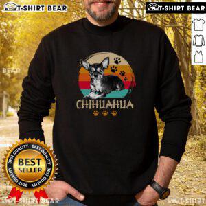 Alt Text: Cute Chihuahua retro vintage sweatshirt for Dog Appreciation Day, featuring a playful dog graphic and stylish design.