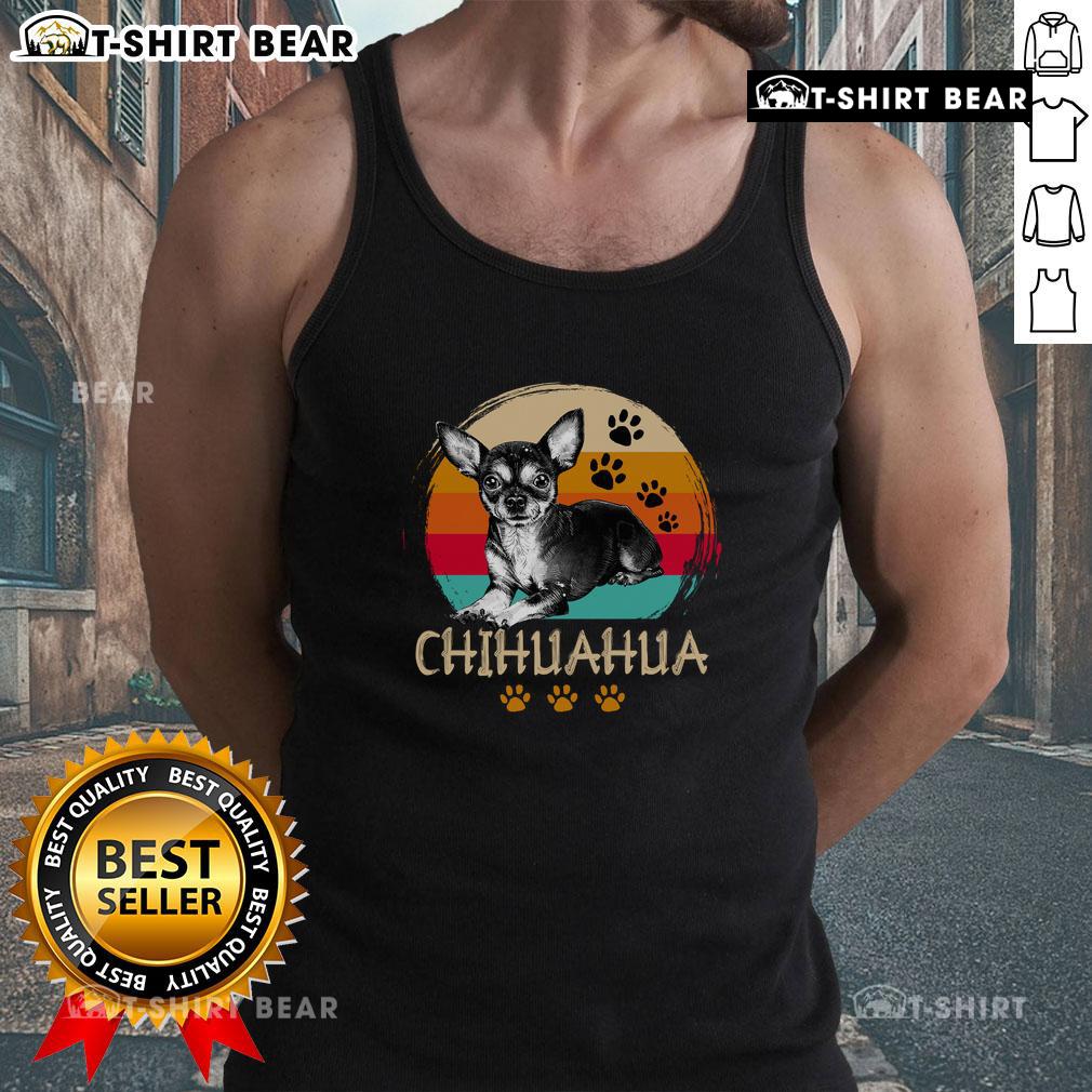 Alt Text: Cute Chihuahua retro vintage dog appreciation day tank top design featuring an adorable chihuahua illustration.
