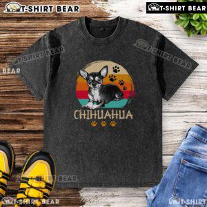 Cute Chihuahua Retro Vintage Dog Appreciation Day design on a washed t-shirt, perfect for dog lovers and vintage style fans.