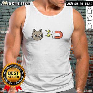 Adorable Cute Pussy Magnet Cat Tank Top featuring a playful cat design, perfect for cat lovers and casual wear.