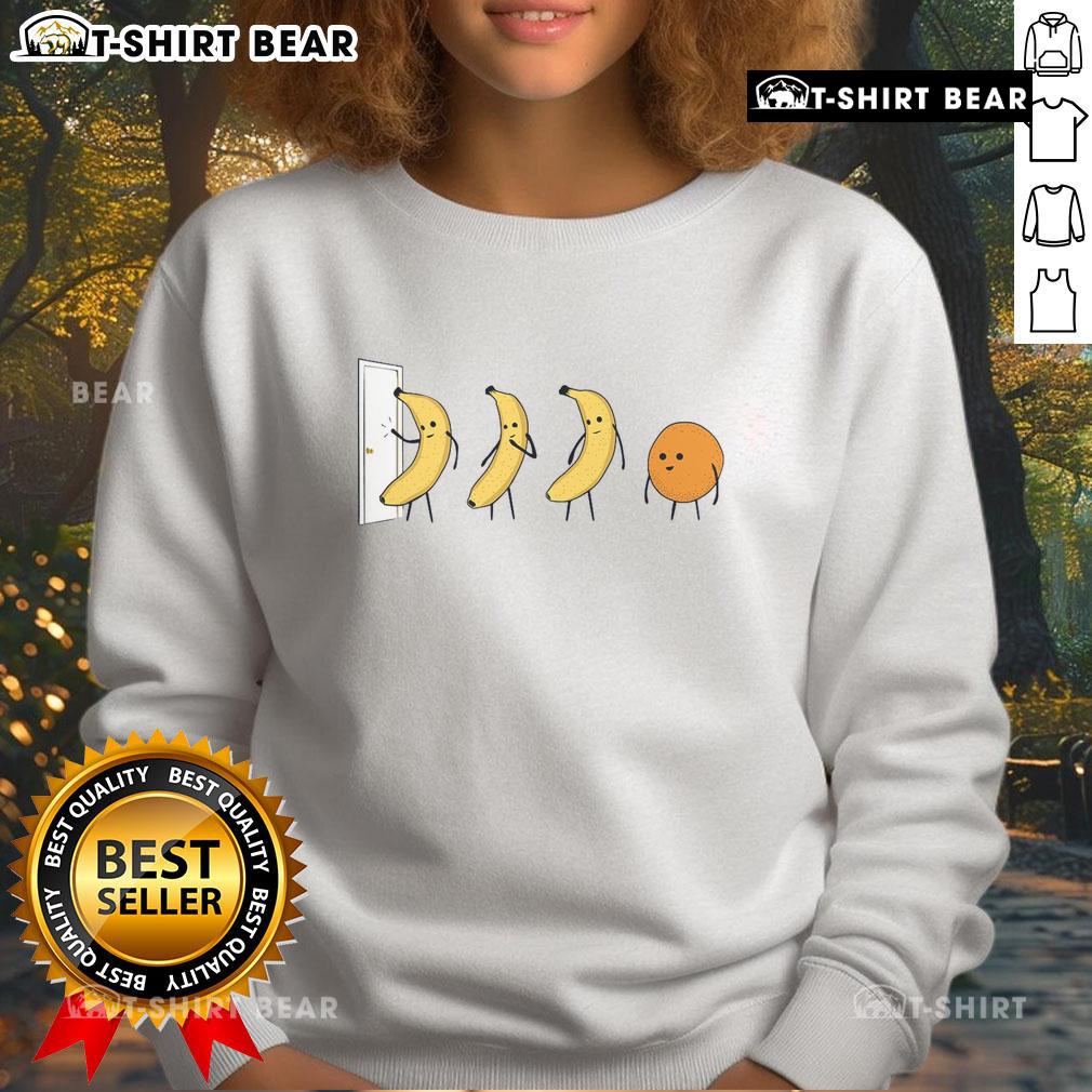 Good Banana Orange Knock Knock Sweatshirt featuring a fun, colorful design perfect for casual wear and banana lovers.
