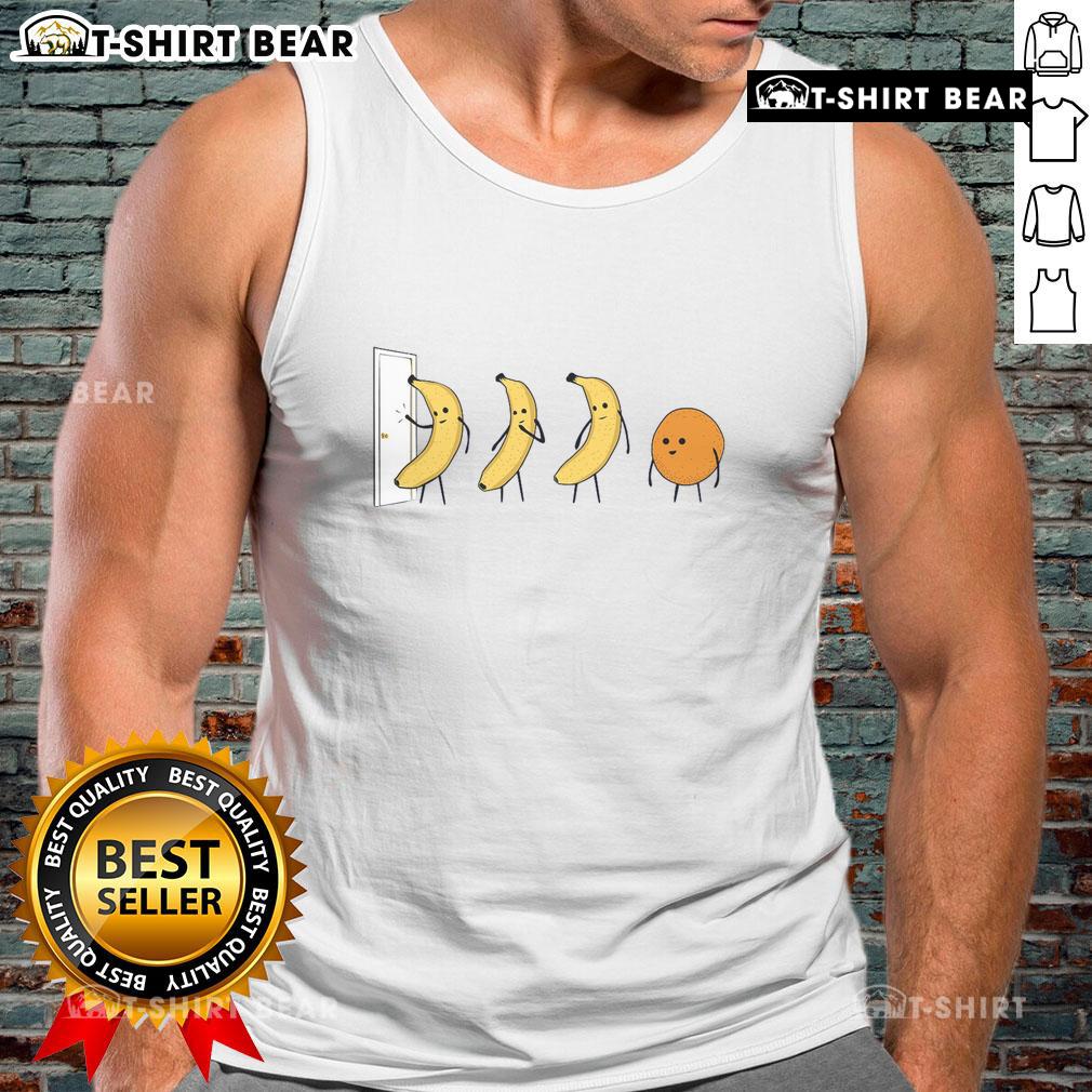 Good Banana Orange Knock Knock Tank Top featuring a fun graphic design, perfect for casual summer outings.