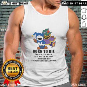 Good Jack Frost Shin Megami Tensei tank top from 'Born to Die: World is a Fk' 1989 featuring unique graphic design.