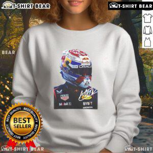 Max Verstappen Racing sweatshirt featuring a bold graphic signature and big face design for fans of motorsport.